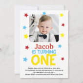Eenvoudige moderne foto 1e verjaardag Uitnodiging (Voorkant)