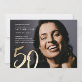 Eenvoudige moderne foto 50e verjaardag kaart (Voorkant)