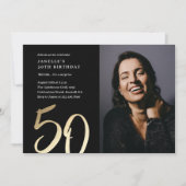 Eenvoudige moderne foto 50e verjaardag kaart (Voorkant)
