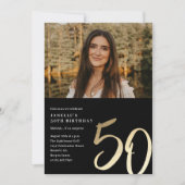 Eenvoudige moderne foto 50e verjaardag kaart (Voorkant)