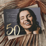 Eenvoudige moderne foto 50e verjaardag kaart<br><div class="desc">Eenvoudige moderne foto 50e verjaardag uitnodiging. Klik op de knop Bewerken/personaliseren om dit ontwerp aan te passen.</div>
