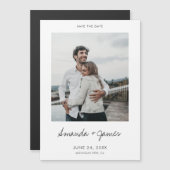 Eenvoudige moderne foto Aangepaste bruiloft Opslaa Magnetische Uitnodiging (Voorkant / Achterkant)