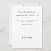 Eenvoudige moderne foto Afgestudeerd Ze heeft het  Bedankkaart (Achterkant)