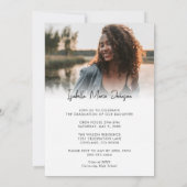 Eenvoudige moderne foto afstudeerfeest kaart (Achterkant)