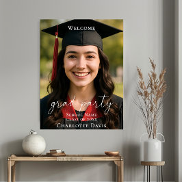 Eenvoudige moderne foto Afstudeerfeest welkom Poster