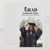 Eenvoudige moderne foto afstudeeruitnodiging kaart (Voorkant / Achterkant)