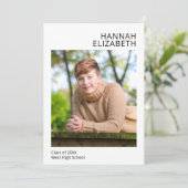 Eenvoudige Moderne Foto Afstuderen Aankondiging (Staand voorkant)
