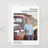 Eenvoudige moderne foto Afstuderen mannelijke aank Aankondiging