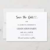 Eenvoudige moderne foto Afstuderen Save The Date (Achterkant)