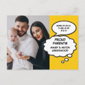 Eenvoudige Moderne Foto Baby Geboorte Aankondiging (Achterkant)