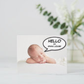 Eenvoudige Moderne Foto Baby Geboorte Aankondiging (Staand voorkant)