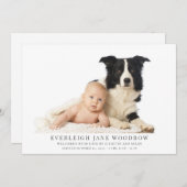 Eenvoudige moderne foto-Baby geboorteaankondiging (Voorkant / Achterkant)