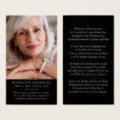 Eenvoudige moderne foto begrafenis gebed Kaart (Voorkant /achterkant)