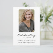 Eenvoudige moderne foto begrafenis Kaart (Staand voorkant)