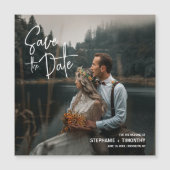 Eenvoudige moderne foto Bewaar de datum bruiloft Magnetische Uitnodiging (Voorkant)