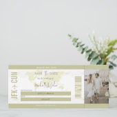 Eenvoudige Moderne Foto Boarding Pass Bestemming Kaart (Staand voorkant)