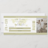 Eenvoudige Moderne Foto Boarding Pass Bestemming Kaart (Voorkant)