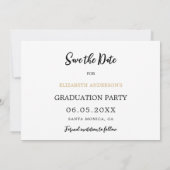 Eenvoudige moderne foto boog goud Graduation Party Save The Date (Achterkant)