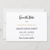Eenvoudige moderne foto boog goud Graduation Party Save The Date (Achterkant)