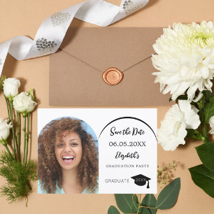 Eenvoudige moderne foto boog Graduation Party Save The Date