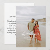 Eenvoudige moderne foto bruiloft bedankkaart met n kaart (Voorkant / Achterkant)