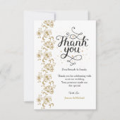 Eenvoudige moderne foto bruiloft bedankkaart met n kaart (Voorkant)