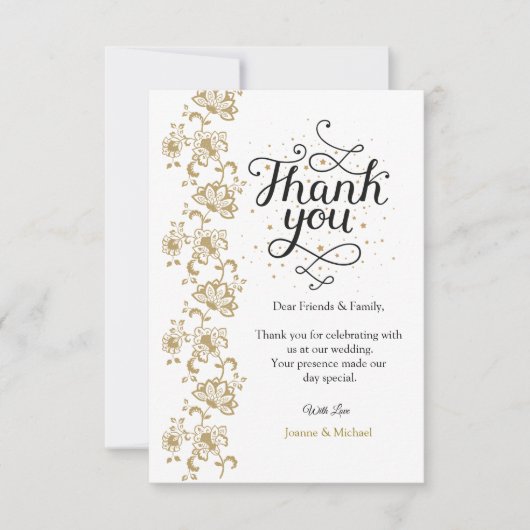 Eenvoudige moderne foto bruiloft bedankkaart met n kaart (Voorkant)