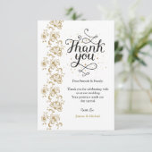 Eenvoudige moderne foto bruiloft bedankkaart met n kaart (Staand voorkant)