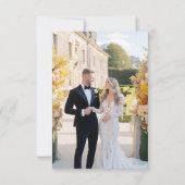 Eenvoudige moderne foto bruiloft bedankkaart met n kaart (Achterkant)