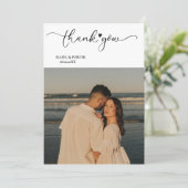 Eenvoudige moderne foto bruiloft dank bedankkaart (Staand voorkant)