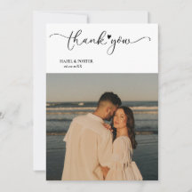 Eenvoudige moderne foto bruiloft dank