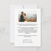 Eenvoudige moderne foto bruiloft dank u Opmerking Bedankkaart (Achterkant)