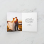 Eenvoudige moderne foto bruiloft gevouwen bedankkaart (Binnen)