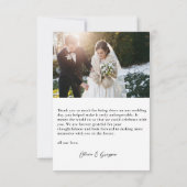 Eenvoudige moderne foto-bruiloft Hartelijk dank Bedankkaart (Achterkant)