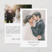 Eenvoudige moderne foto-bruiloft Hartelijk dank Bedankkaart (Voorkant / Achterkant)