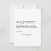 Eenvoudige moderne foto-bruiloft Hartelijk dank Bedankkaart (Achterkant)