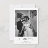 Eenvoudige moderne foto-bruiloft Hartelijk dank Bedankkaart (Voorkant)
