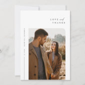 Eenvoudige moderne foto-bruiloft Hartelijk dank Bedankkaart (Voorkant)