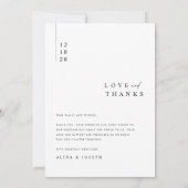 Eenvoudige moderne foto-bruiloft Hartelijk dank Bedankkaart (Achterkant)