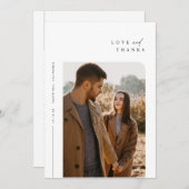 Eenvoudige moderne foto-bruiloft Hartelijk dank Bedankkaart (Voorkant / Achterkant)