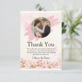 Eenvoudige moderne foto-bruiloft Hartelijk dank Bedankkaart (Staand voorkant)