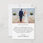 Eenvoudige moderne foto-bruiloft Hartelijk dank Bedankkaart (Achterkant)