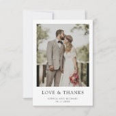 Eenvoudige moderne foto-bruiloft Hartelijk dank Bedankkaart (Voorkant)