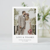 Eenvoudige moderne foto-bruiloft Hartelijk dank Bedankkaart (Staand voorkant)