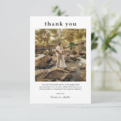 Eenvoudige moderne foto-bruiloft Hartelijk dank Bedankkaart (Staand voorkant)