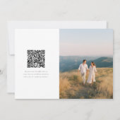 Eenvoudige moderne foto bruiloft QR-code Save The Date (Achterkant)