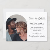 Eenvoudige moderne foto bruiloft save the date (Voorkant)