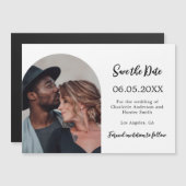 Eenvoudige moderne foto bruiloft Save the Date mag Magnetische Uitnodiging (Voorkant / Achterkant)
