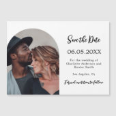 Eenvoudige moderne foto bruiloft Save the Date mag Magnetische Uitnodiging (Voorkant)
