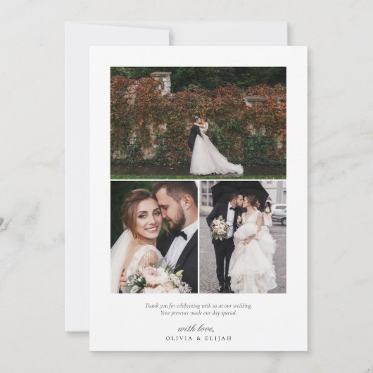 Eenvoudige moderne foto bruiloft W Note 4 Foto Bedankkaart (Achterkant)